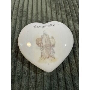 Precious Moments Heart Trinket Box Thou Art Mine "I Love‎ You" Ceramic